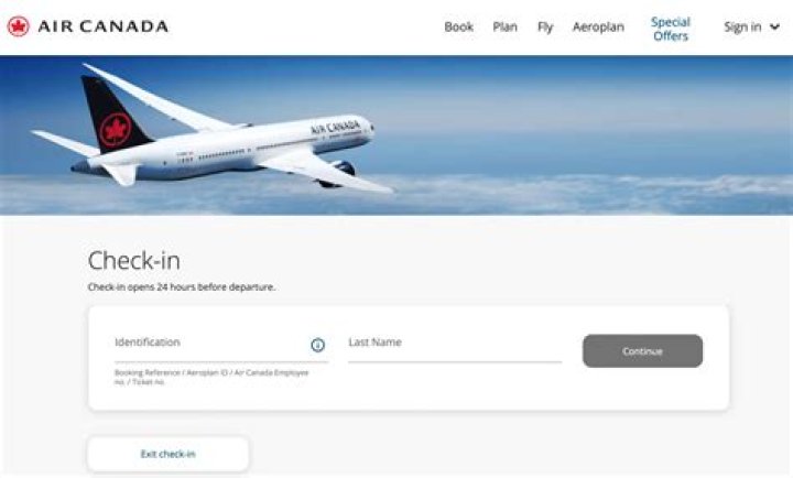 air canada check in online