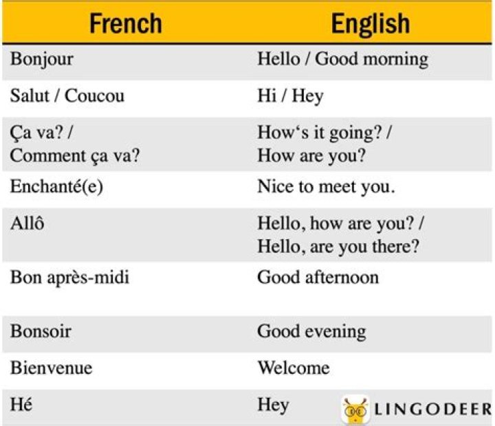 how to say hi in french