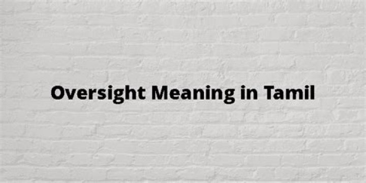 oversight meaning