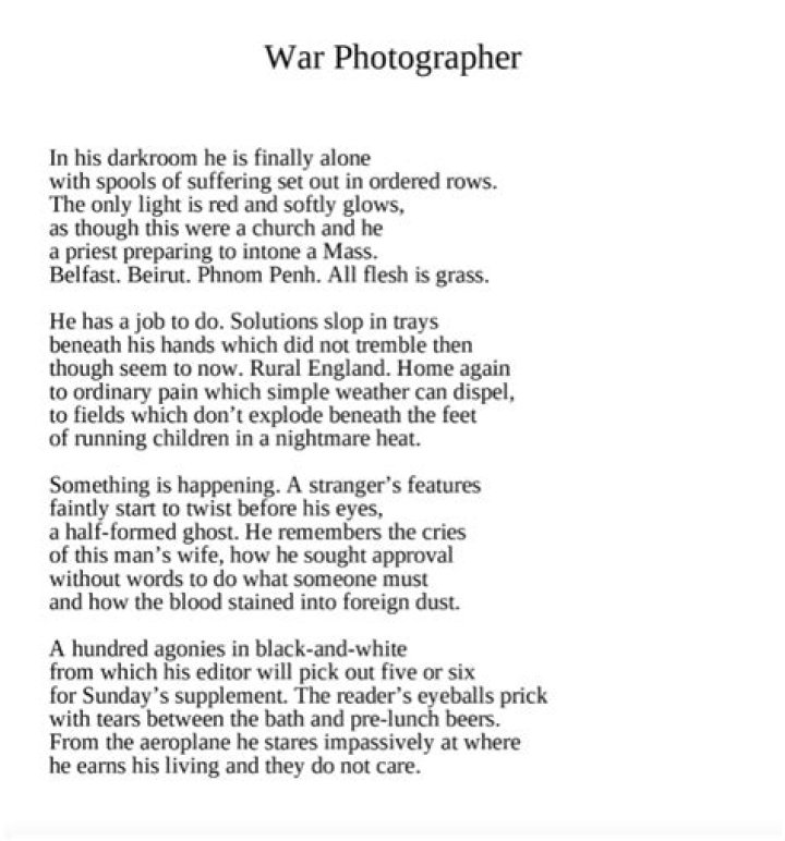 war photographer poem